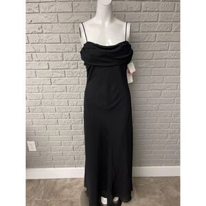 NWT Betsy & Adam by Linda Bernell Black Maxi Dress Size 12